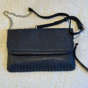 Elegant Navy Leather Crossbody Bag